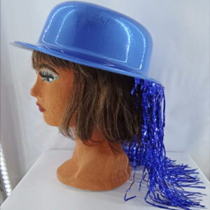 FIESTA- BATUCADA- SOMBRERO LLUVIA AZUL METALICOok