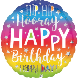 GLOBO- CUMPEAÑOS- HIP HIP HOORAY BIRTHDAY 9¨- KMYA39645-09